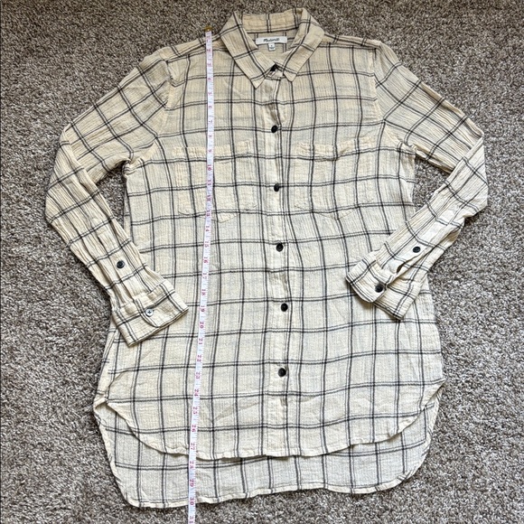 Madewell Women’s Plaid Flannel Button Down Shirt 100% COTTON Size S - Picture 4 of 9